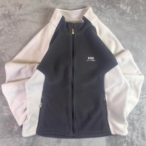Helly Hansen Jackets & Blazers - Helly Hansen Full Zip Fleece Jacket Womens XL Gray White Outdoor Hiking